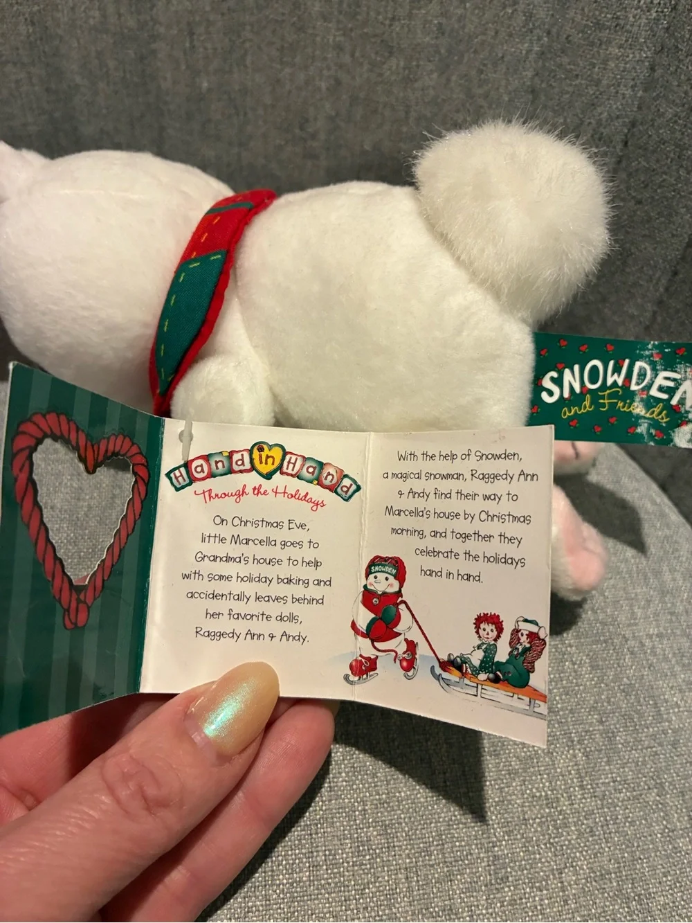 Snowden & Friends White Bunny Plush 1998 NWT - raggedy ann